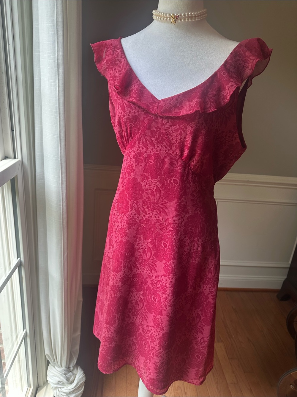 Old Navy Red Dress with V-Neck Detail